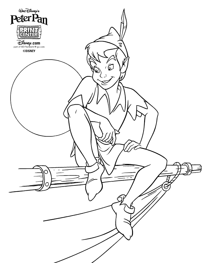 coloriage peter pan sur le mat